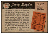 1955 Bowman Baseball #074 Jerry Snyder Senators NR-MT 472233