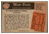 1955 Bowman Baseball #161 Matt Batts Orioles NR-MT 472274