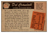 1955 Bowman Baseball #217 Del Crandall Braves NR-MT 472303