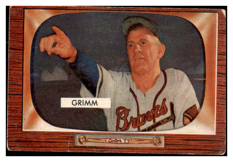 1955 Bowman Baseball #298 Charlie Grimm Braves VG-EX 472521