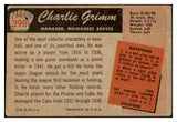 1955 Bowman Baseball #298 Charlie Grimm Braves VG-EX 472521