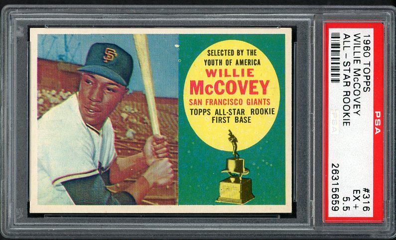 1960 Topps Baseball #316 Willie McCovey Giants PSA 5.5 EX+ 472621