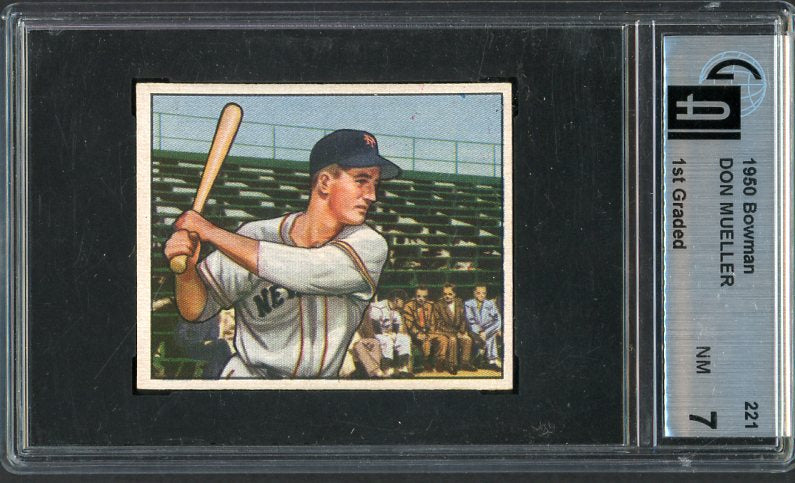 1950 Bowman Baseball #221 Don Meuller Giants GAI 7 NM 472691