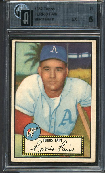 1952 Topps Baseball #021 Ferris Fain A's GAI 5 EX Black 472693