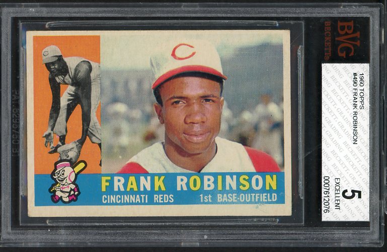 1960 Topps Baseball #490 Frank Robinson Reds BVG 5 EX 472724