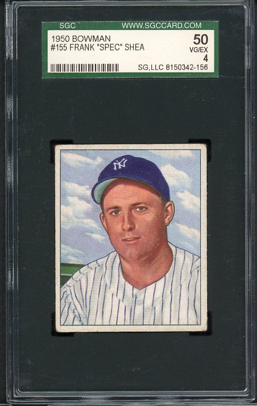 1950 Bowman Baseball #155 Frank Shea Yankees SGC 50 VG-EX 472745