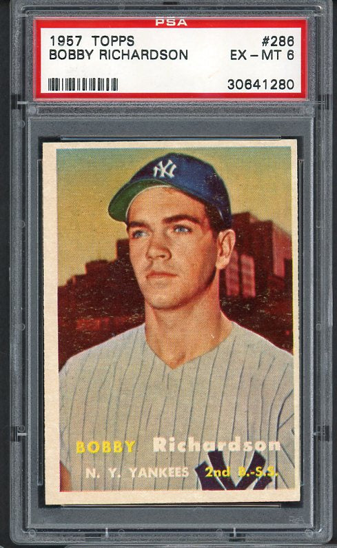 1957 Topps Baseball #286 Bobby Richardson Yankees PSA 6 EX-MT 472819