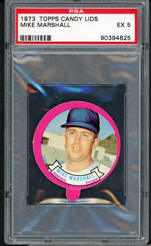 1973 Topps Baseball Candy Lids Mike Marshall Expos PSA 5 EX 472887