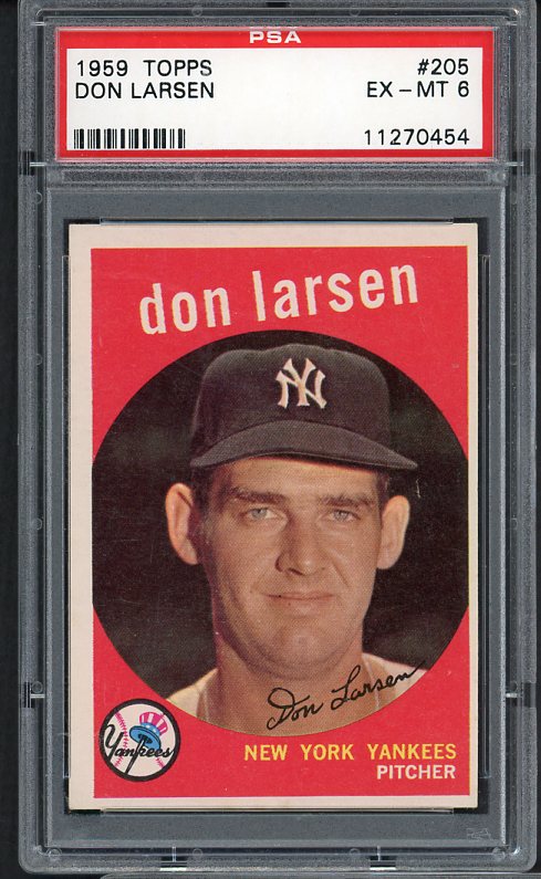 1959 Topps Baseball #205 Don Larsen Yankees PSA 6 EX-MT 472943