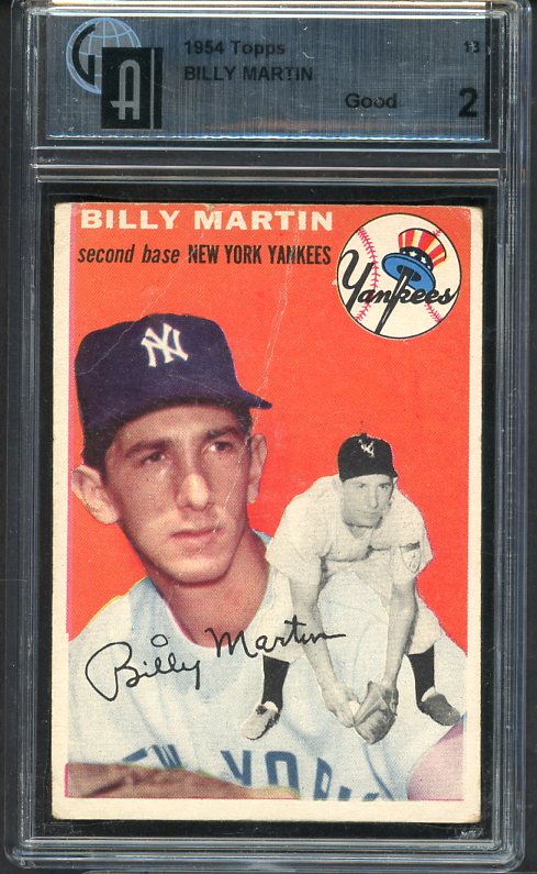 1954 Topps Baseball #013 Billy Martin Yankees GAI 2 GD 472981