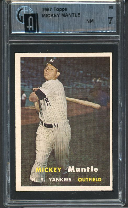 1957 Topps Baseball #095 Mickey Mantle Yankees GAI 7 NM 472986
