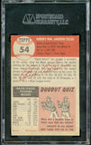 1953 Topps Baseball #054 Bob Feller Indians SGC 84 NM 473004