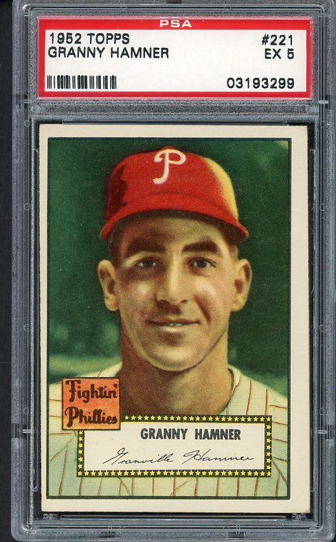 1952 Topps Baseball #221 Granny Hamner Phillies PSA 5 EX 473017