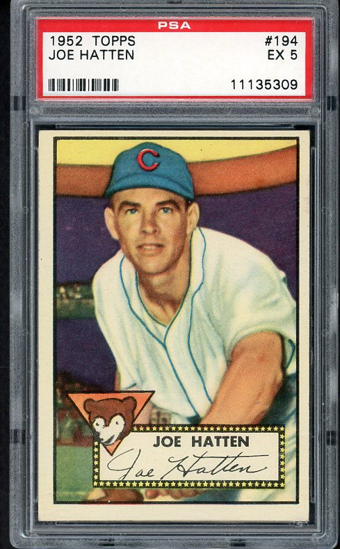 1952 Topps Baseball #194 Joe Hatten Cubs PSA 5 EX 473033