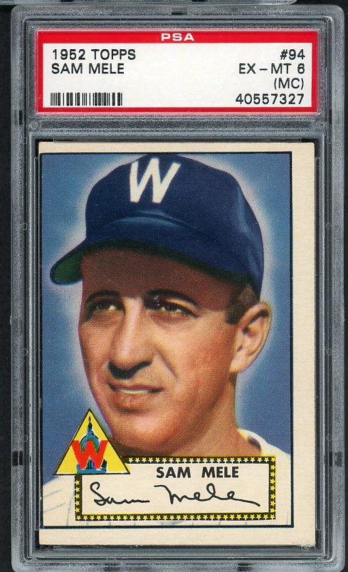 1952 Topps Baseball #094 Sam Mele Senators PSA 6 EX-MT mc 473056
