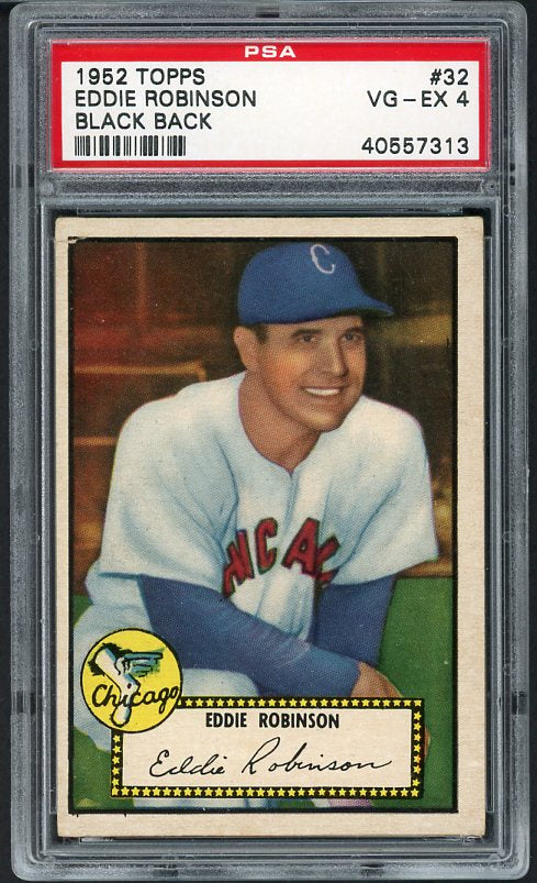 1952 Topps Baseball #032 Eddie Robinson White Sox PSA 4 VG-EX Black 473063