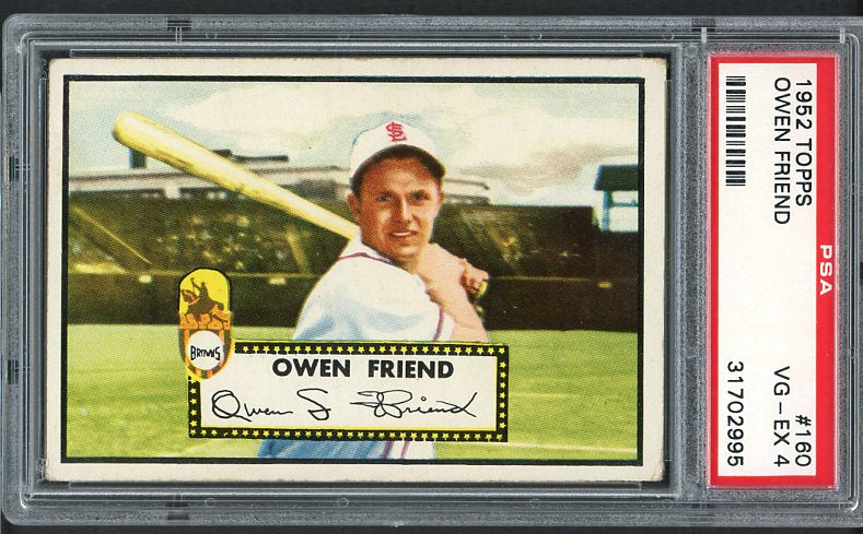 1952 Topps Baseball #160 Owen Friend Browns PSA 4 VG-EX 473078