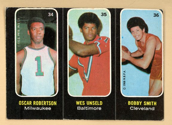 1971 Topps Basketball Trio Stickers # 34/35/36 Robertson Unseld Smith VG-EX 473089