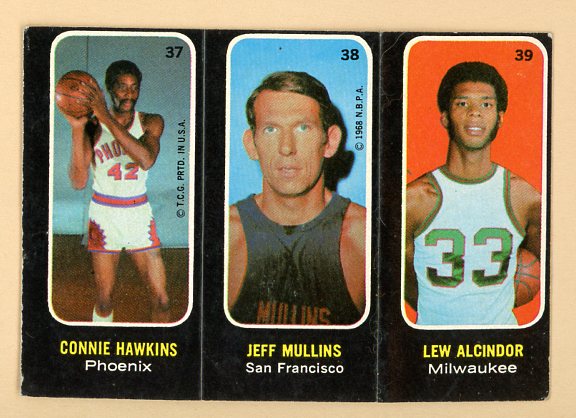 1971 Topps Basketball Trio Stickers # 37/38/39 Hawkins Mullins Alcindor VG-EX 473091