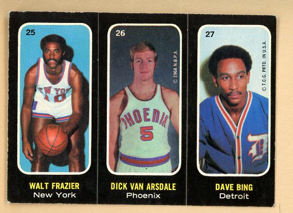 1971 Topps Basketball Trio Stickers # 25/26/27 Frazier Van Arsdale Bing EX-MT 473095