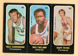 1971 Topps Basketball Trio Stickers # 40/41/42 Cunningham Bellamy Petrie EX-MT 473096