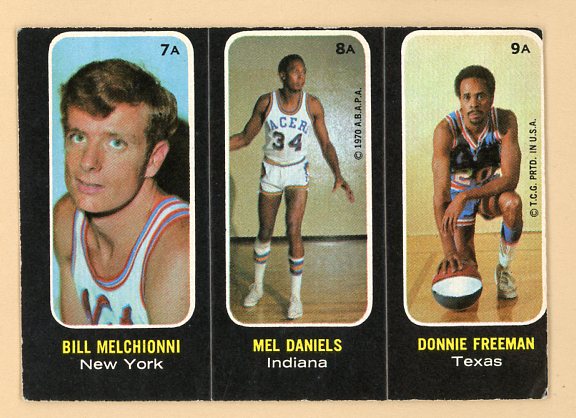 1971 Topps Basketball Trio Stickers #  7A/8A/9A Melchionni Danies Freeman VG-EX 473099