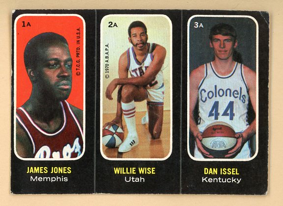 1971 Topps Basketball Trio Stickers #  1A/2A/3A Jones Wise Issel VG-EX 473107