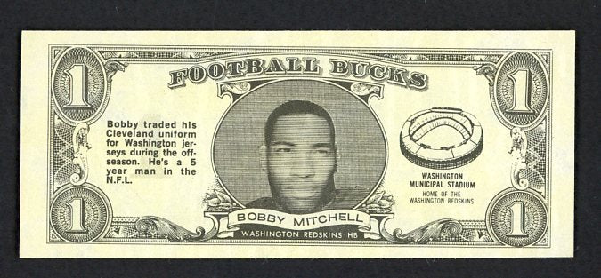 1962 Topps Football Bucks # 22 Bobby Mitchell Washington NR-MT 473165