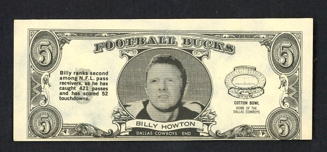 1962 Topps Football Bucks # 21 Billy Howton Cowboys EX 473188