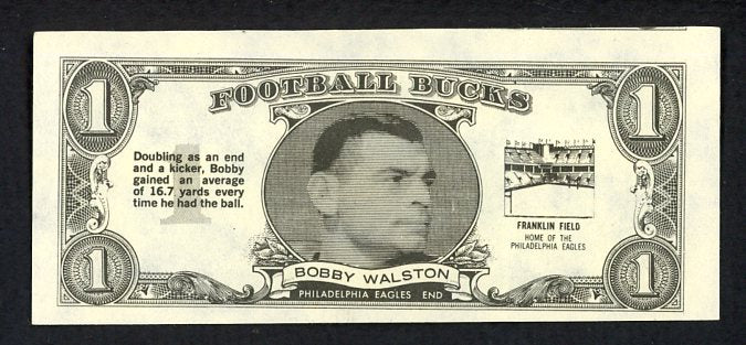 1962 Topps Football Bucks #  9 Bobby Walston Eagles VG-EX 473191
