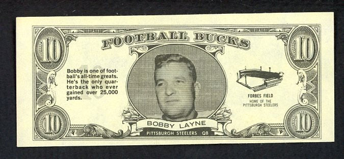 1962 Topps Football Bucks # 35 Bobby Layne Steelers NR-MT 473199