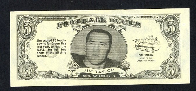 1962 Topps Football Bucks # 30 Jim Taylor Packers NR-MT 473200