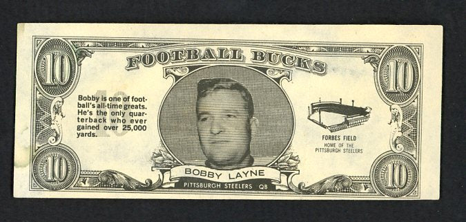 1962 Topps Football Bucks # 35 Bobby Layne Steelers VG-EX 473205
