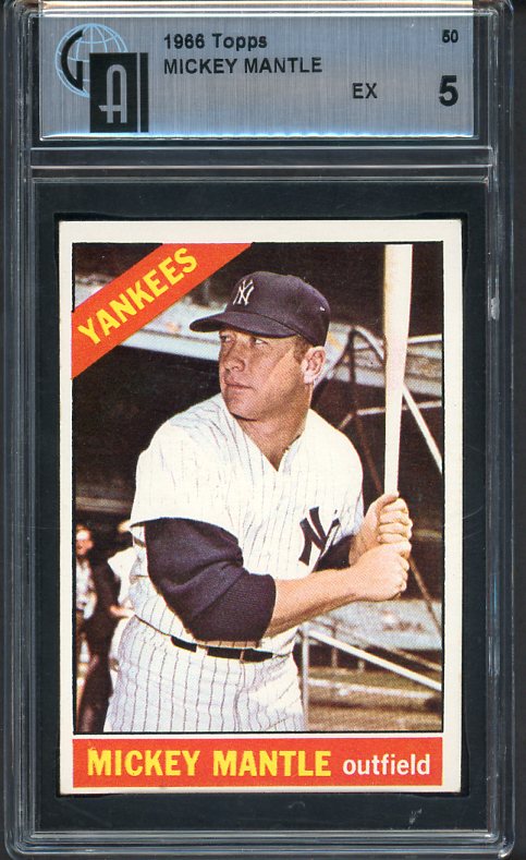 1966 Topps Baseball # 50 Mickey Mantle Yankees GAI 5 EX 473326
