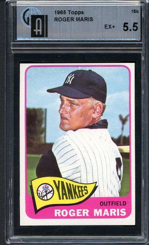 1965 Topps Baseball #155 Roger Maris Yankees GAI 5.5 EX+ 473501 Kit Young Cards