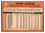 1969 Topps Baseball #100 Hank Aaron Braves VG 473526 Kit Young Cards