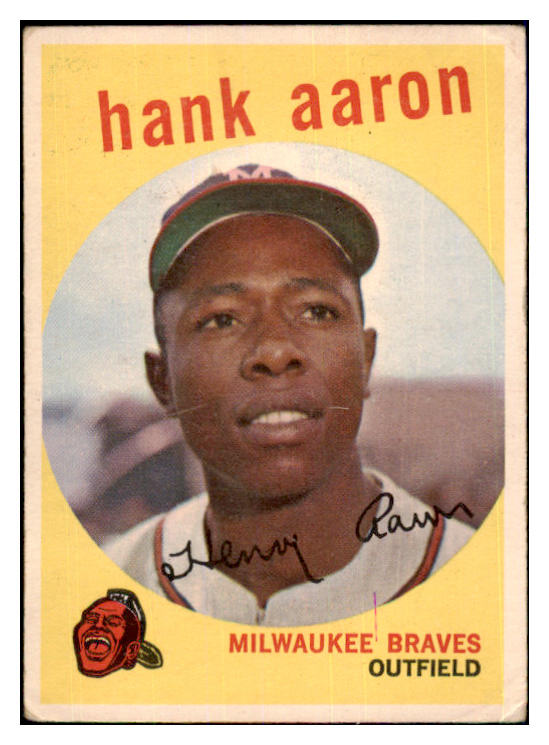 1959 Topps Baseball #380 Hank Aaron Braves VG 473534 Kit Young Cards