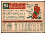 1959 Topps Baseball #380 Hank Aaron Braves VG 473534 Kit Young Cards