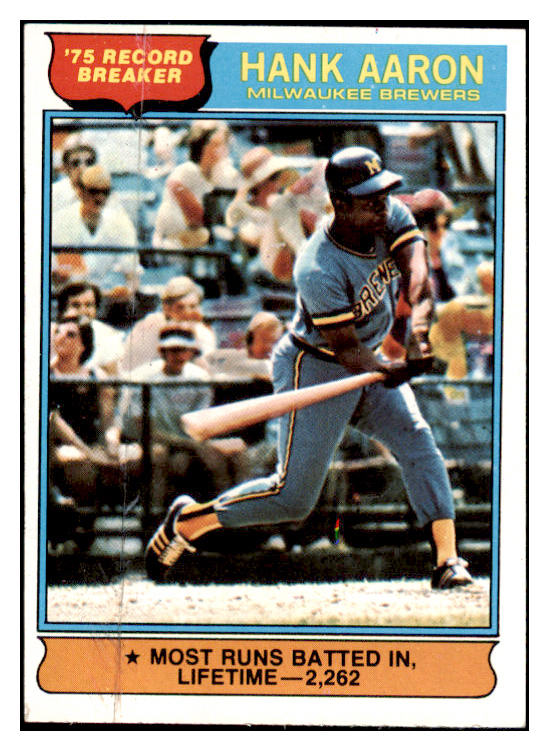 1976 Topps Baseball #001 Hank Aaron RB Brewers EX 473558 Kit Young Cards