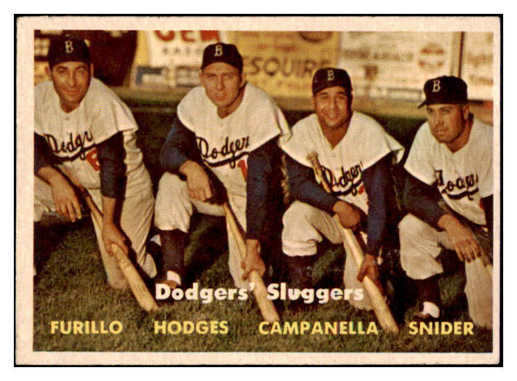 1957 Topps Baseball #400 Roy Campanella Duke Snider Gil Hodges VG-EX 473594 Kit Young Cards
