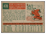 1959 Topps Baseball #478 Roberto Clemente Pirates VG 473649 Kit Young Cards