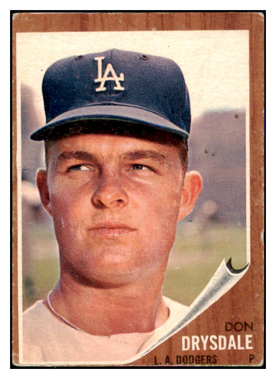 1962 Topps Baseball #340 Don Drysdale Dodgers VG 473656 Kit Young Cards