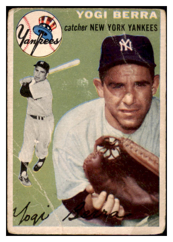 1954 Topps Baseball #050 Yogi Berra Yankees Fair 473670 Kit Young Cards