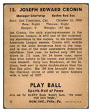 1941 Play Ball #015 Joe Cronin Red Sox VG 473684 Kit Young Cards