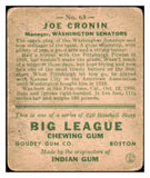 1933 Goudey #063 Joe Cronin Senators Good 473691 Kit Young Cards