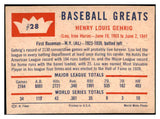 1960 Fleer Baseball #028 Lou Gehrig Yankees EX 473743 Kit Young Cards