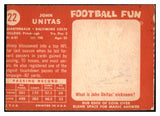 1958 Topps Football #022 John Unitas Colts GD-VG 473747 Kit Young Cards
