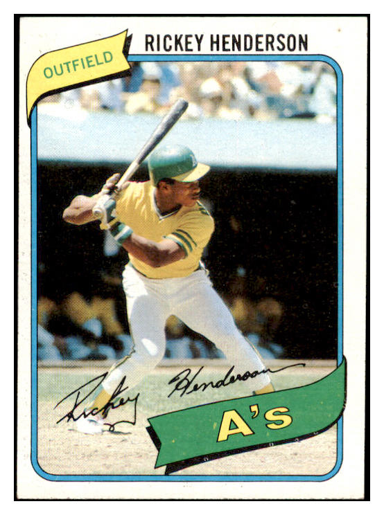 1980 Topps Baseball #482 Rickey Henderson A's EX-MT 473752 Kit Young Cards