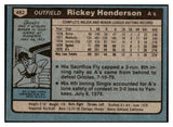 1980 Topps Baseball #482 Rickey Henderson A's EX-MT 473752 Kit Young Cards
