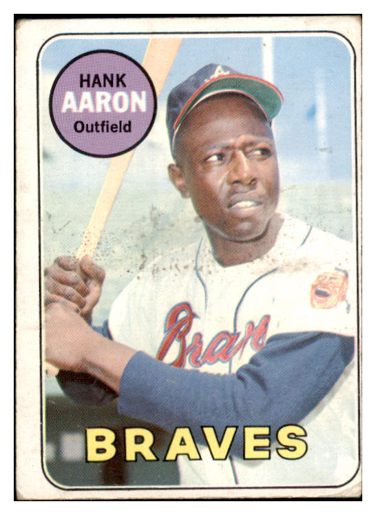 1969 Topps Baseball #100 Hank Aaron Braves VG 473789 Kit Young Cards